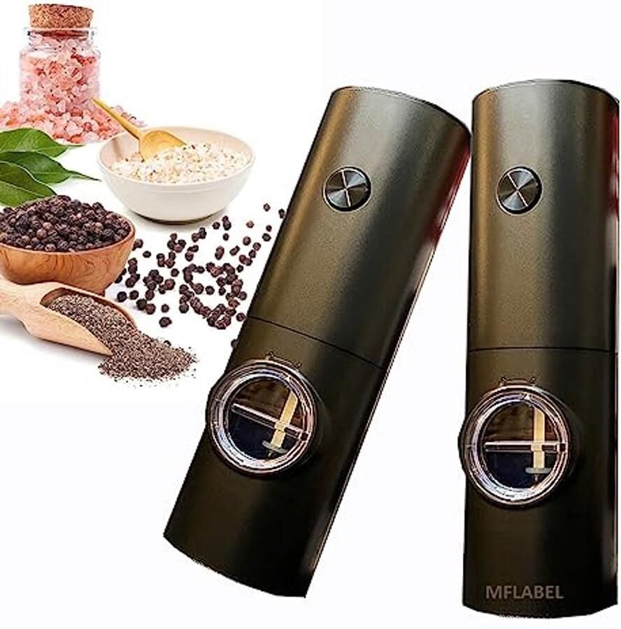 Zout- en Pepermolenset Elektrische Molen met Verstelbare Grofheid Handig en Gemakkelijk te Vullen