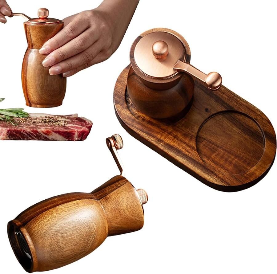 Zout- En Peperstel Instelbare Maalfijnheid Navulbare Molen Met Keramische Handmatige Zout En Pepermolens Voor In Huis Keuken Aanrecht Appartement Picknick BBQ Kruiden Bonen Chili Komijn
