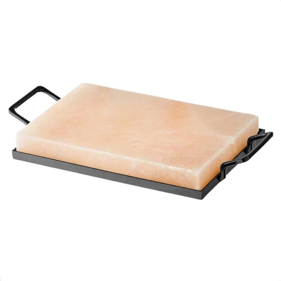 Zoutsteen Grill – 6-8 KG – 100% Himalayazout – BBQ Accessoires – Zoutsteen BBQ – Zoutplank Zoutplaat Incl. Stalen Houder