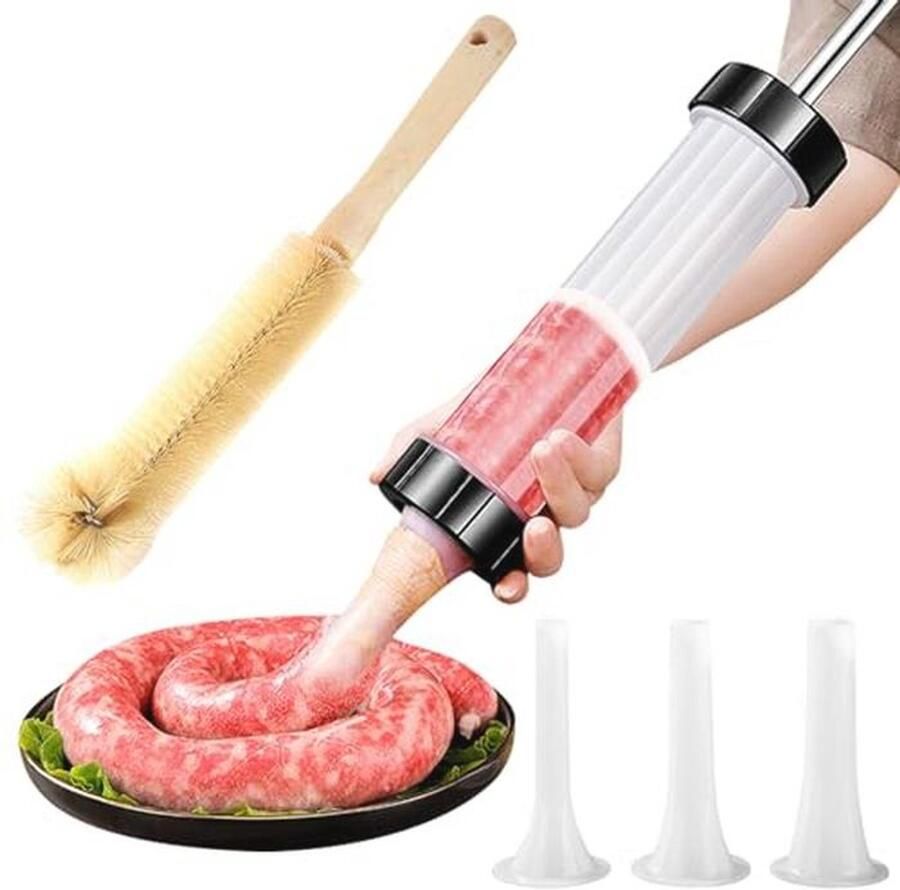 ZSMJAER Worst vulmachine handmatige worst vulmachine met 3 vulbuizen professionele vulbuizen voor zelfgemaakte worst