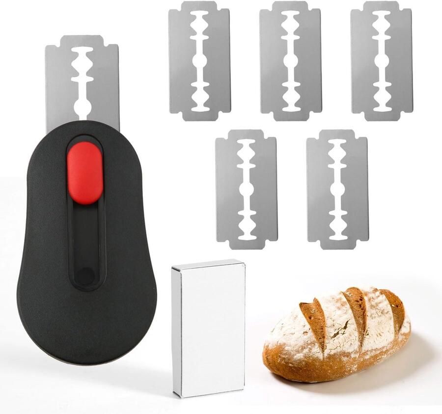 Zuurdesem Broodmes Deegsnijder Bakken Thuis Magnetisch Ontwerp Compact Formaat Zwart Zilver
