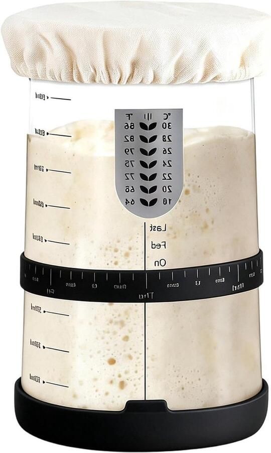 Zuurdesem Pot Fermentatiepot Brood Bakken Eenvoudige Deegcontrole 25L x 15B cm Transparant