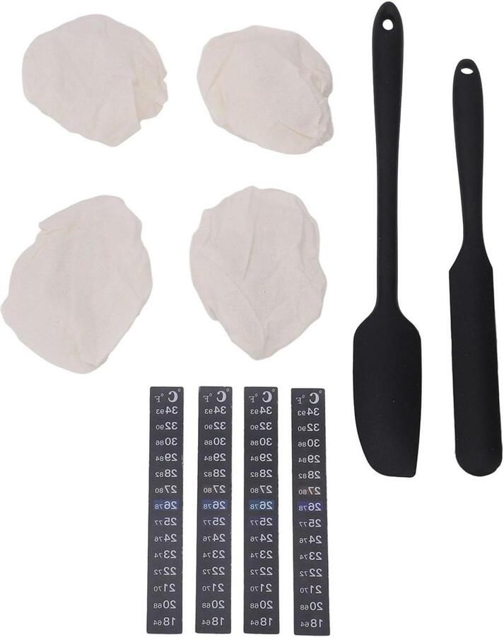 Zuurdesem Starter Kit Brood Bakbenodigdheden Zelf Brood Maken Inclusief Temperatuurstrips Voor Potten 3-4 inch Wit