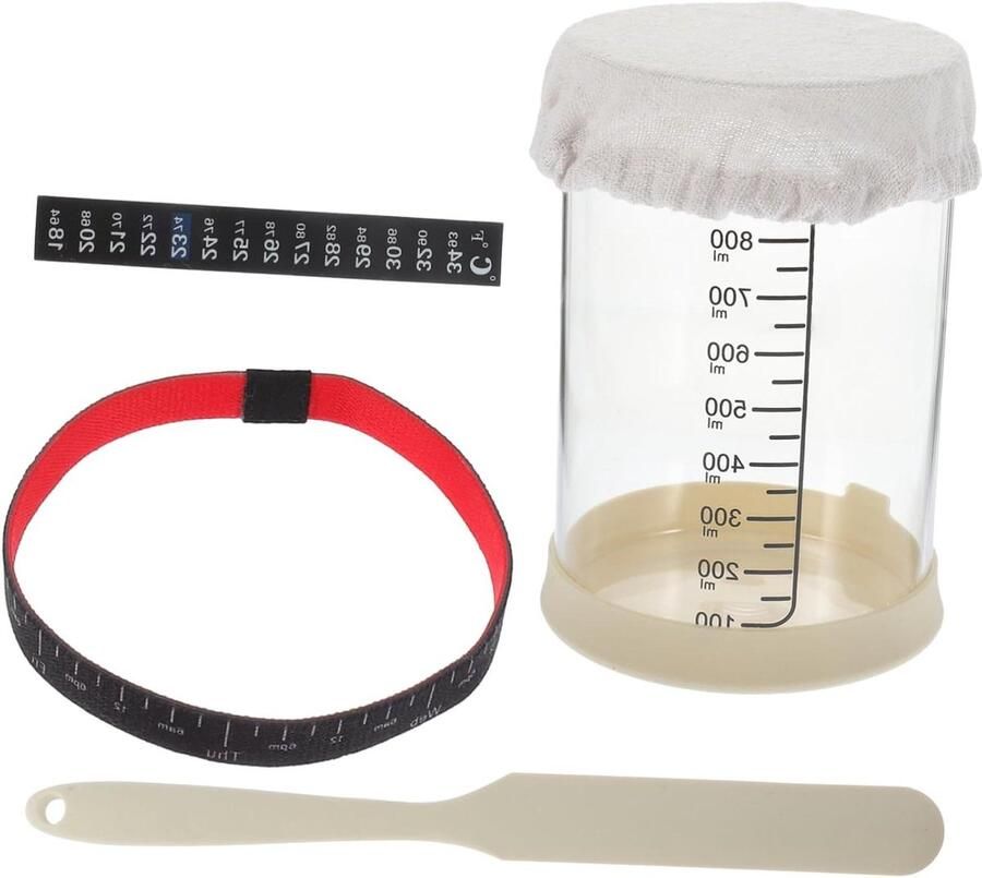 Zuurdesem Starter Pot Bakbenodigdheden Set Brood Bakken Inclusief Temperatuurmeter 15 x 10.5 cm Kleuren