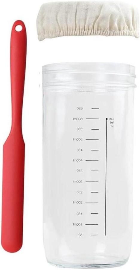Zuurdesem Starter Pot Broodbak Set Zelf Brood Maken Met Thermometer Brede Opening Transparant