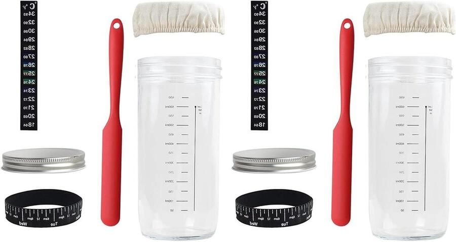 Zuurdesem Starter Pot Glazen Pot Bakken Brood Bakken Met Thermometer 175 x 89 cm Transparant