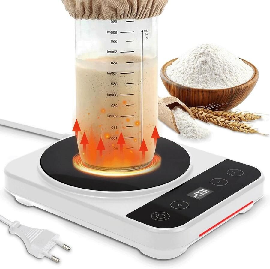 Zuurdesem Starter Warmer Brood Rijsbak Ideale Gisting Temperatuurregeling Timer 40 Aantal Eenheden Zwart
