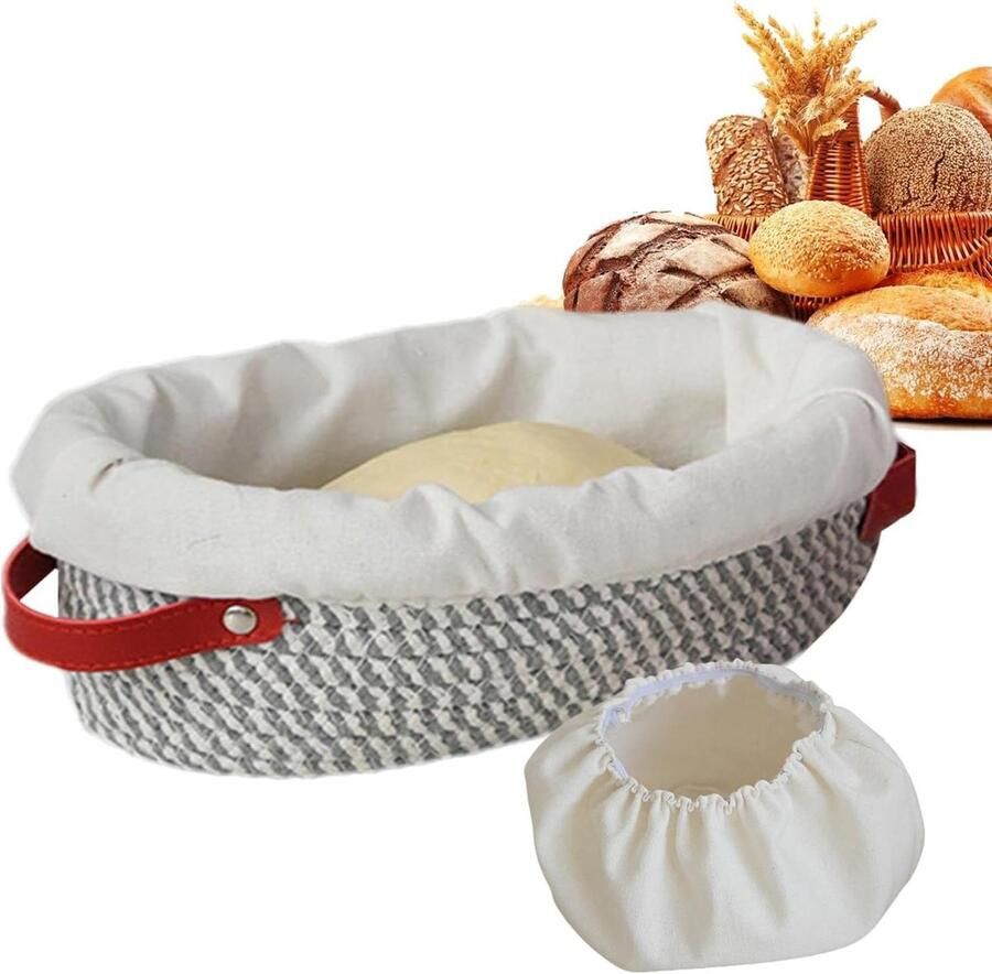 Zuurdesembroodmand Rijsmand Deegmand Brood Gisten Handgemaakt Katoenen Touw 26 x 14 x 9.5 cm Meerkleurig