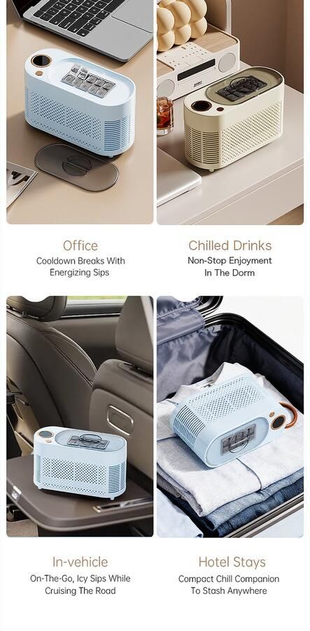 ZVD Kleine IJsblokjesmachine 10 Blokjes in 10 Minuten Draagbaar & Compact 12V & 230V Voor Auto Camping Keuken appartement Kantoor & Cocktails Baluw met IJstang