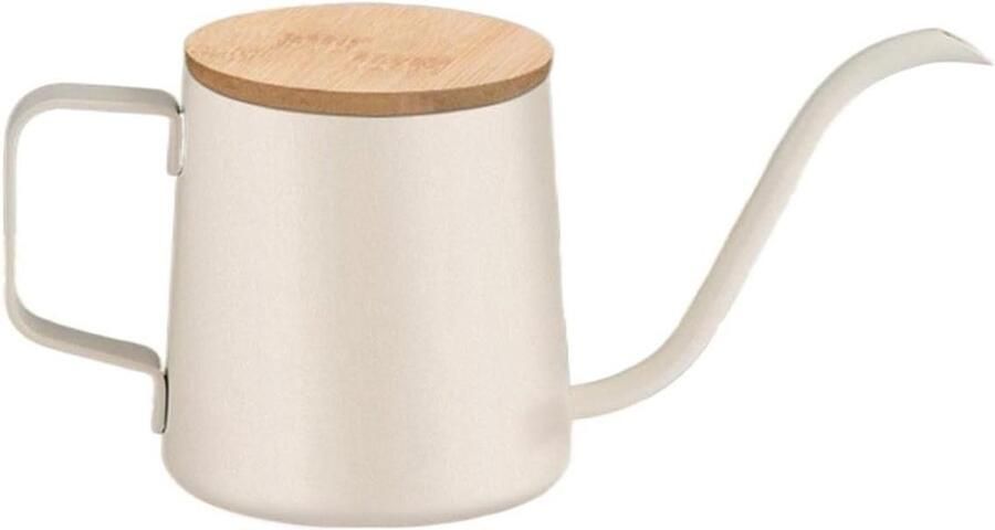 Zwanenhals Waterkoker Druppel Koffie Waterkoker 350 ml Lange Zwanenhals Uitloop met Handvat Thuis Waterkoker Koffiezetapparaat Cafe Theepotten Giet Over Koffie Waterkoker (Beige)