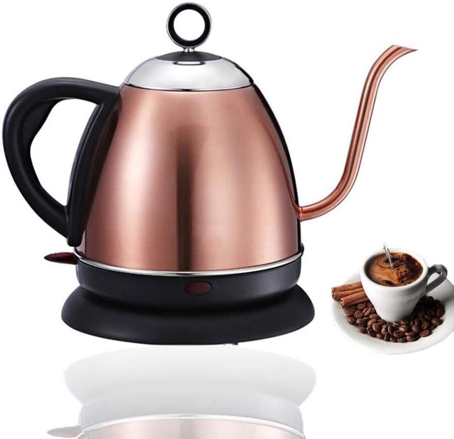 Zwanenhals Waterkoker Elektrische Theepot Koffie en Thee Zetten Precisie Waterstroom Regeling 1L Capaciteit Roestvrij Staal