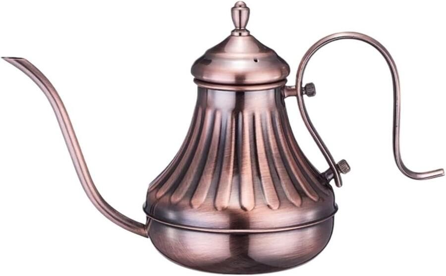 Zwanenhals Waterkoker Koffie Theepot Koffie Thee Zetten Ergonomische Uitloop 420ml Brons