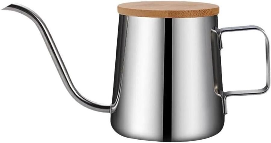 Zwanenhals Waterkoker Koffie Theepot Koffie Zetten Nauwkeurige Waterstroom 350 ml Zilver