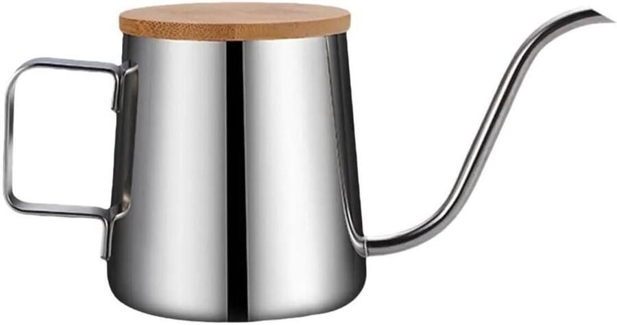 Zwanenhals Waterkoker Koffie Waterkoker Druppel Koffie Zetten Lange Zwanenhals Uitloop 350 ml Zilver