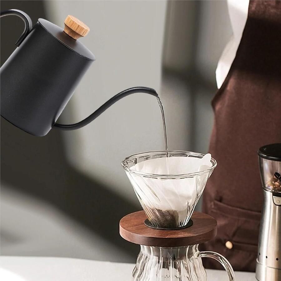Zwanenhals waterkoker Koffieketel druppel Koffie zetten thuis Lange smalle tuit 350 ml Roze