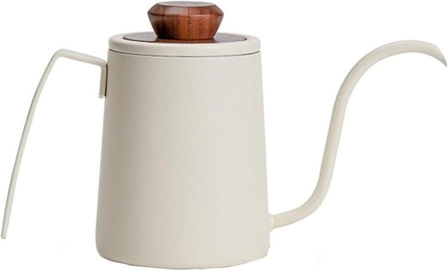 Zwanenhals Waterkoker Koffieketel Giet Over Precisie Koffie Brouwen Nauwkeurige Waterstroomregeling 300 ml Wit