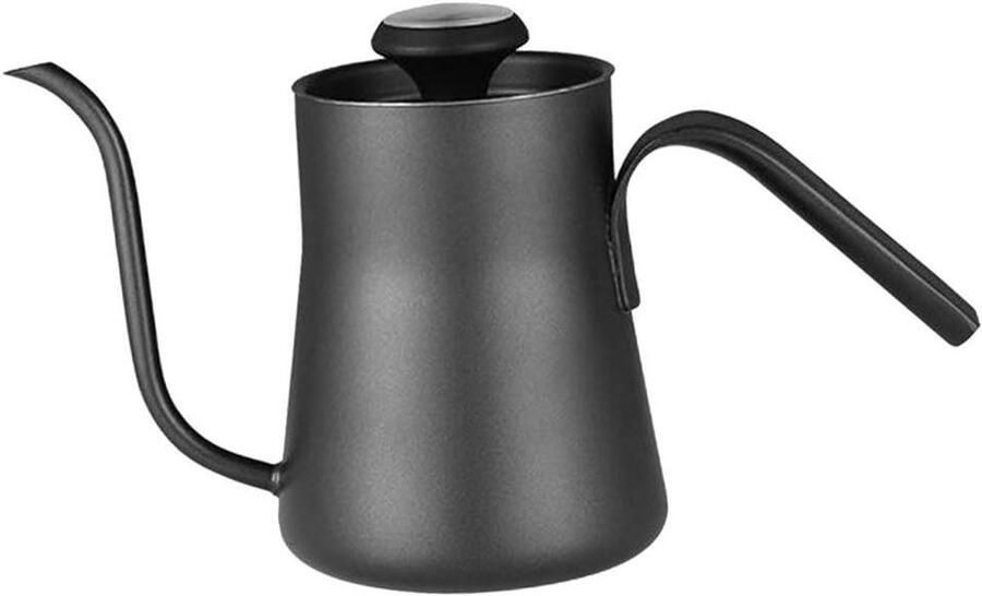Zwanenhals waterkoker Koffieketel thee Handmatig koffie zetten Ingebouwde thermometer 400 ml Zwart