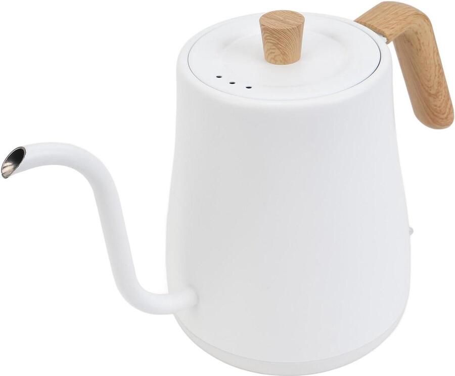 Zwanenhals Waterkoker Koffieketel Theepot Koffie Thee Zetten Nauwkeurige Stroomregeling 800 ml Witte Houtnerf