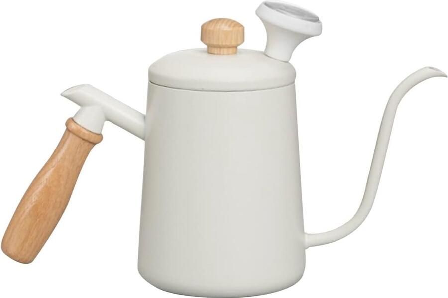 Zwanenhals Waterkoker Koffieketel Theepot Precisie Gieten Ergonomisch Handvat 1.0 L Wit