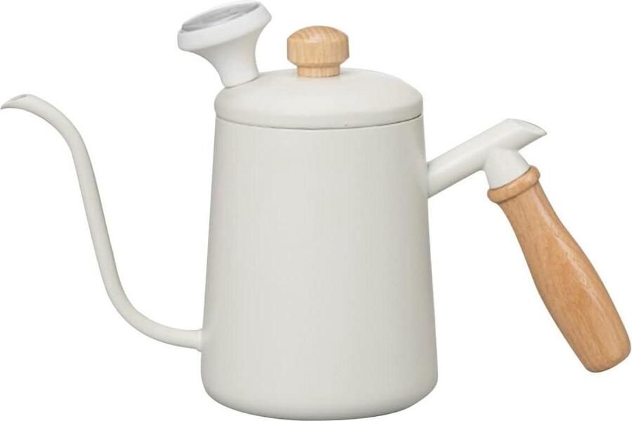 Zwanenhals Waterkoker Koffieketel Theepot Precisie Koffie Zetten Smalle Tuit Controle 1.0 L Wit