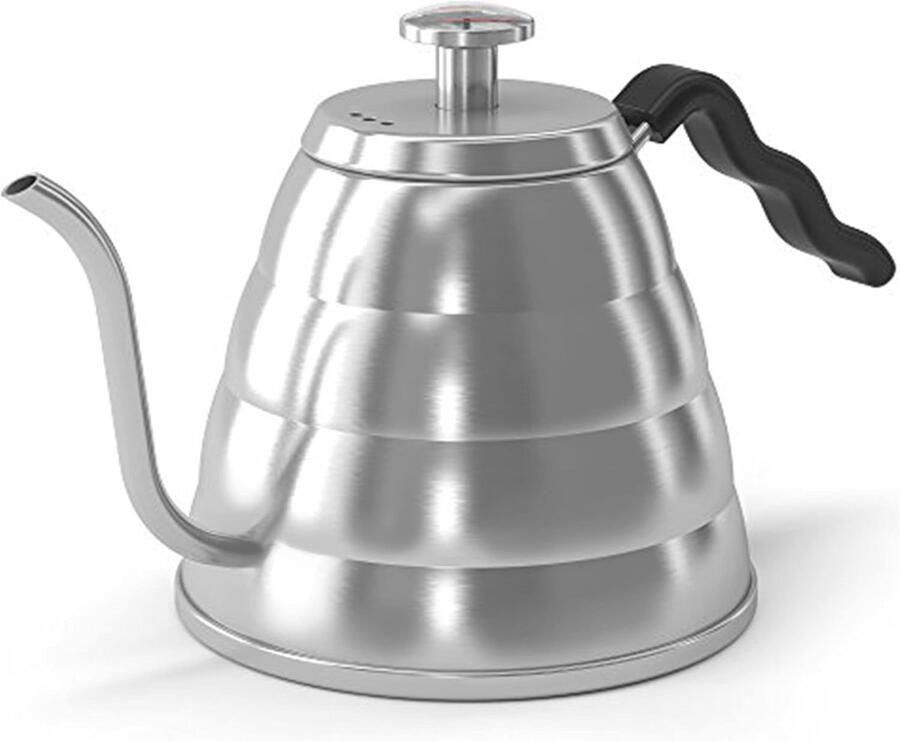Zwanenhals Waterkoker met Thermometer 1200 ml Roestvrij Staal Perfect voor Thee en Koffie