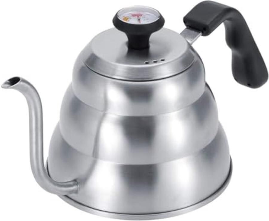 Zwanenhals Waterkoker met Thermometer voor Koffie en Thee Roestvrijstaal