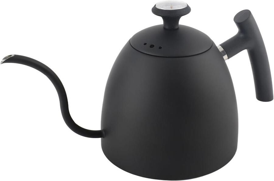 Zwanenhalsketel Koffieketel Theeketel Koffie Thee Zetten Ingebouwde Thermometer 800 ml Zwart
