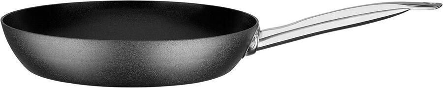 Zware braadpan 28 cm van koolstofstaal met RVS handvat