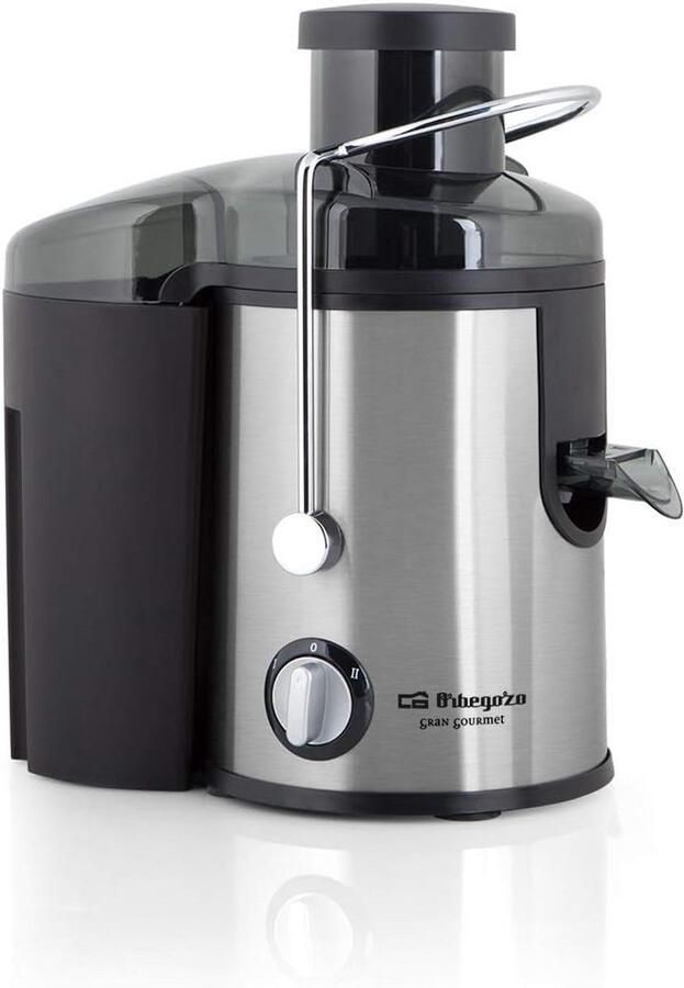 Zwart sapcentrifuge voor groenten en fruit met brede opening 65 mm en druppelstop 600 W vermogen