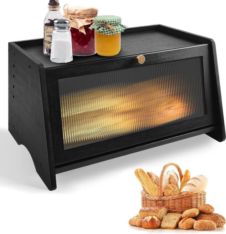 Zwarte Broodbak voor Aanrecht met Kijkvenster