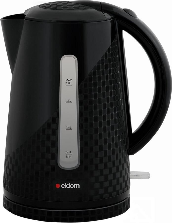 Zwarte Elektrische Waterkoker 2000W met Kalkfilter en LED Verlichting