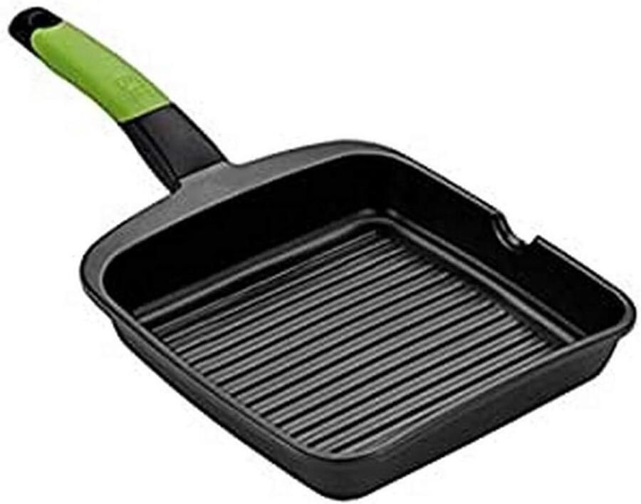 Grillpan Koekenpan Gezond Grillen Gietaluminium Structuur 22 cm Zwart