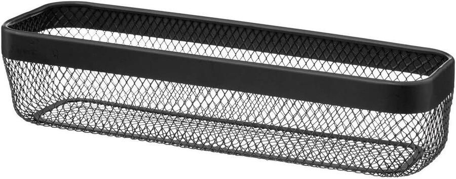 Zwarte metalen broodmand 40x14 cm voor aanrecht