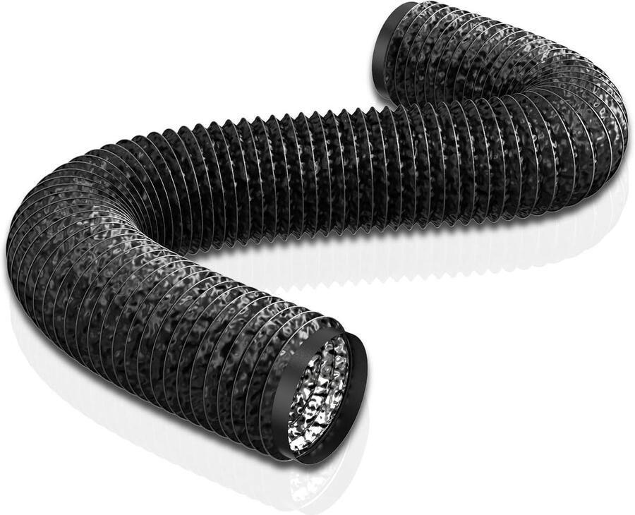 Zwarte pvc-afvoerslang 100 mm 6 meter ventilatieslang voor mobiele airconditioning droger afvoerventilator afzuigkap ventilatiesysteem