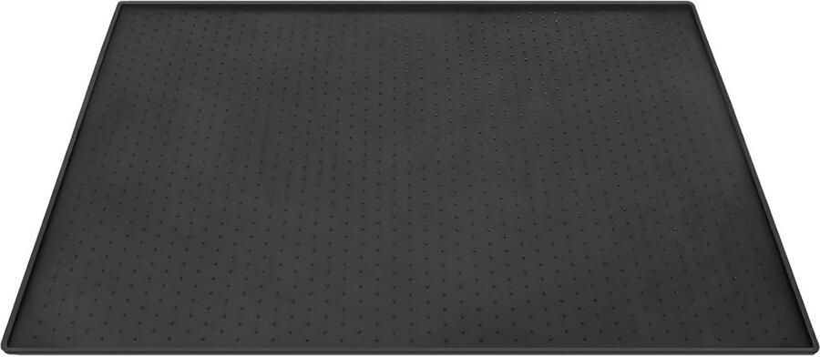 Zwarte Siliconen Koffiemachine Onderlegger 48 x 30 cm Antislip Droogmat