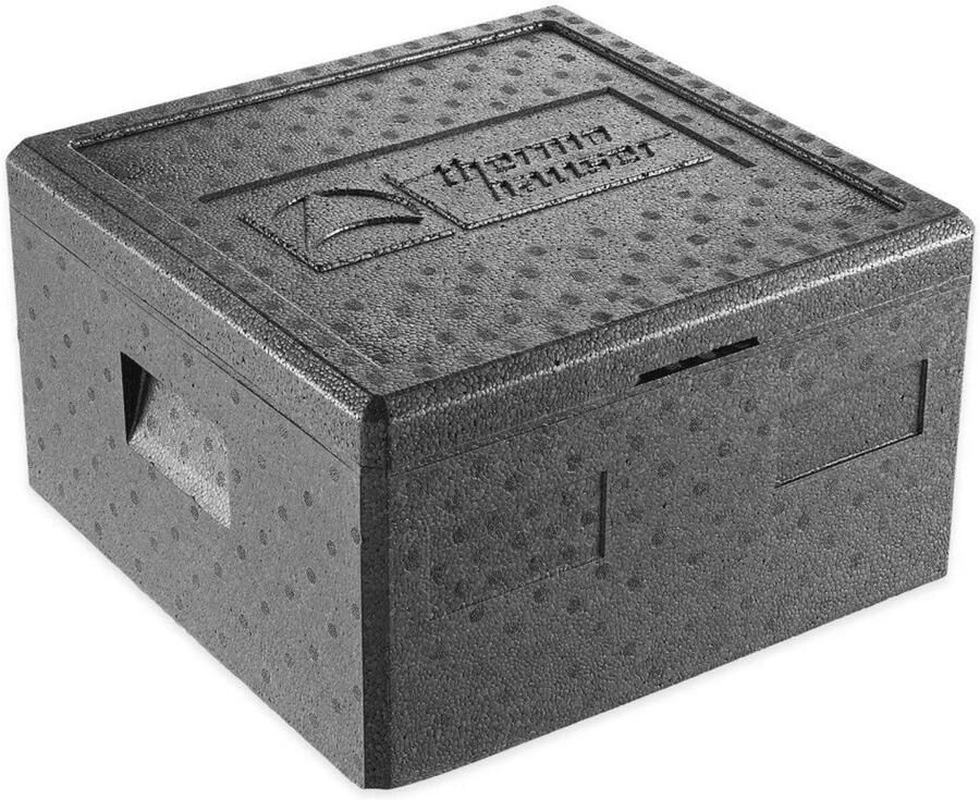 Zwarte Thermobox voor Pizza 21 5 Liter met Deksel Perfect voor Leverdiensten