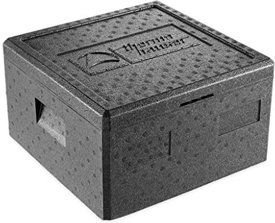 Zwarte Thermobox voor Pizza 21 5 Liter met Deksel Perfect voor Leverdiensten