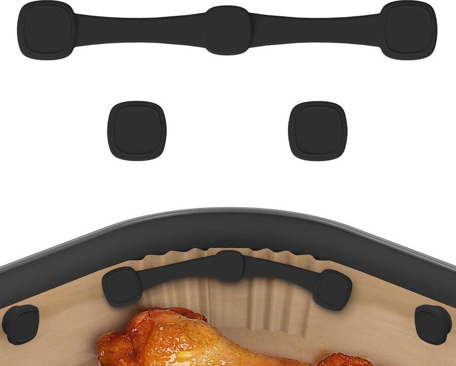 Zwarte vierkante airfryer magneethouder (verpakking van vier) hittebestendige samariumkobalt magneet siliconen clip voor airfryer magneten