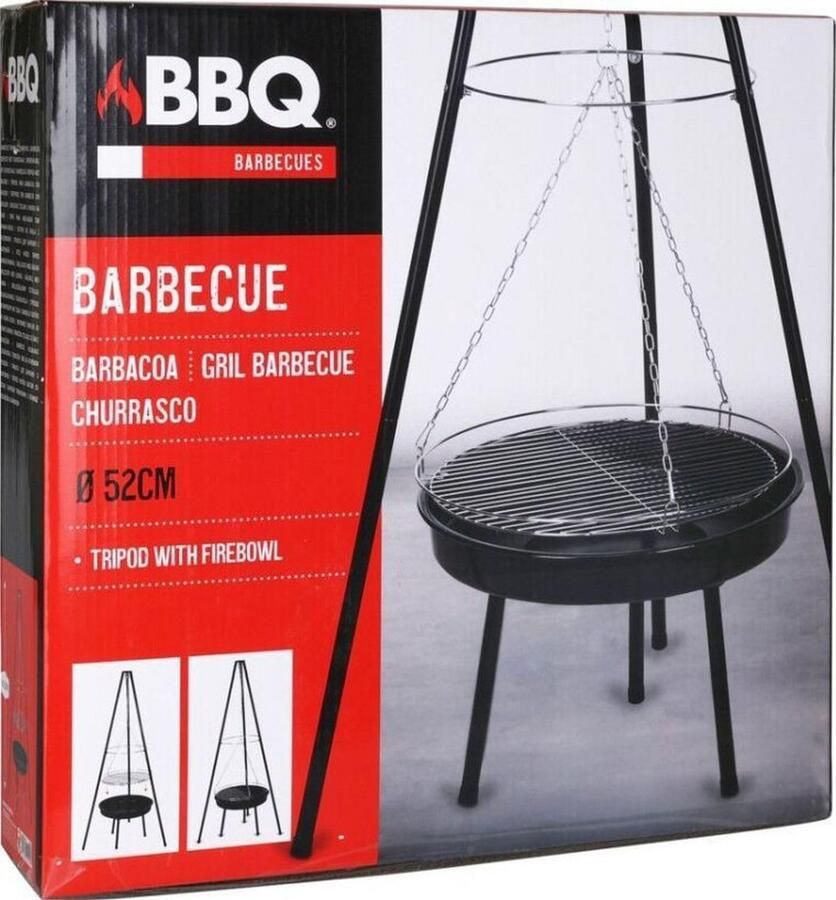 Zwenkgrill Driepoot Ø52 cm voor Camping en Buiten