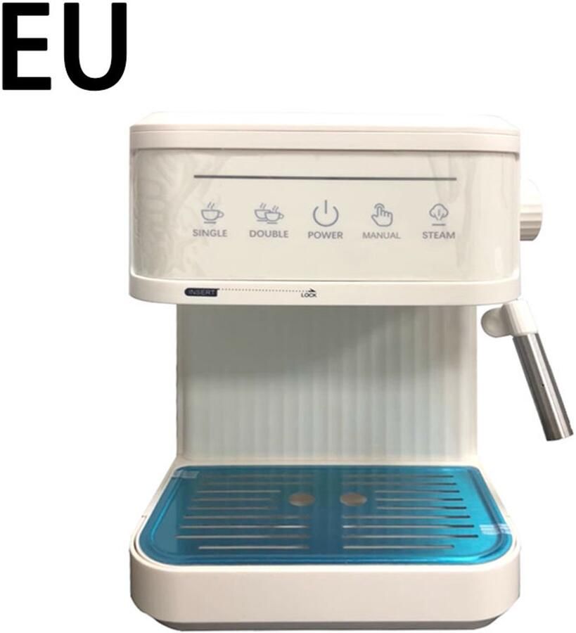 EAFC MK-868 Halfautomatische espressomachine met 20 bar pomp druk en stoompijpje voor melkschuim semi-automatisch retro koffiezetapparaat voor thuis wit
