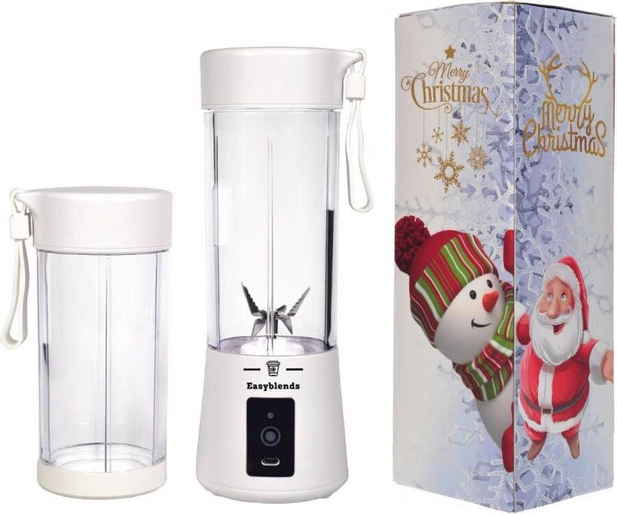 Easyblends Easyblender- Blender- Pro- Wit- Extra cup- Draagbaar- Kersteditie- Kerstcadeau