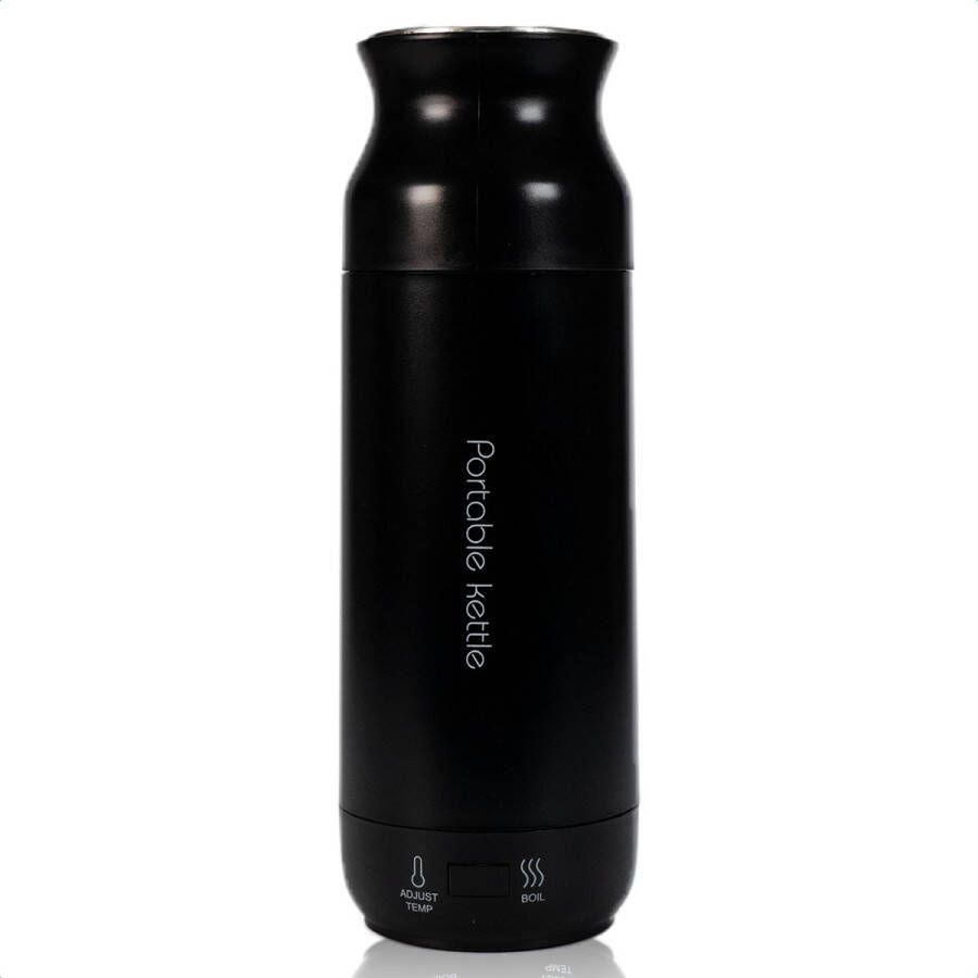 EasyPeasy Mini Waterkoker Camping Waterkoker Thermosfles Waterkoker Retro Draagbare Waterkoker Zwart