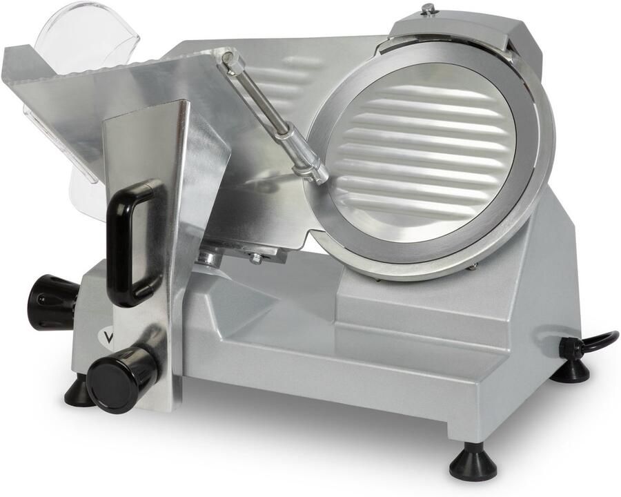 EBERTH VERTES Gastro snijmachine elektrisch met 120 W mes met een diameter van 220 mm snijdikte 0 tot 12 mm universele snijmachine met aluminium behuizing incl. slijpsteen