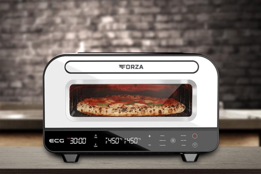 ECG Forza 4500 Pizzaoven 32 cm digitaal roestvrij staal 450 °C met pizzasteen en 5 bakprogramma s