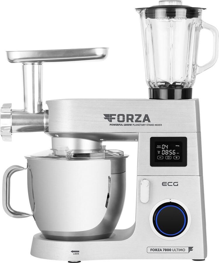 ECG FORZA 7800 Ultimo Argento Keukenmachine 8 liter 1800 W Zilver