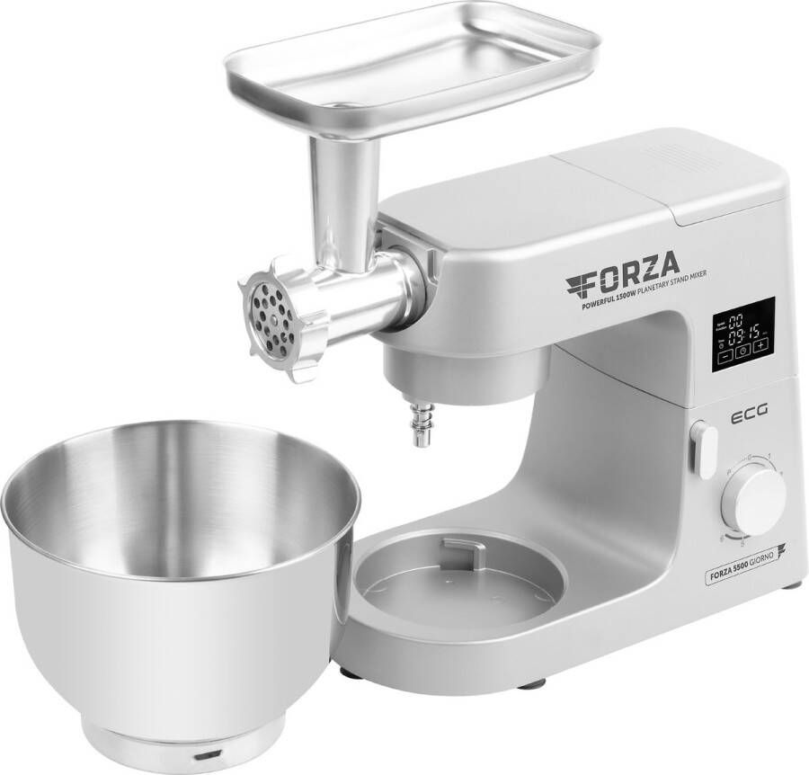 ECG FORZA 5500 Giorno Argento Keukenmachine 6 5 liter 1500 W