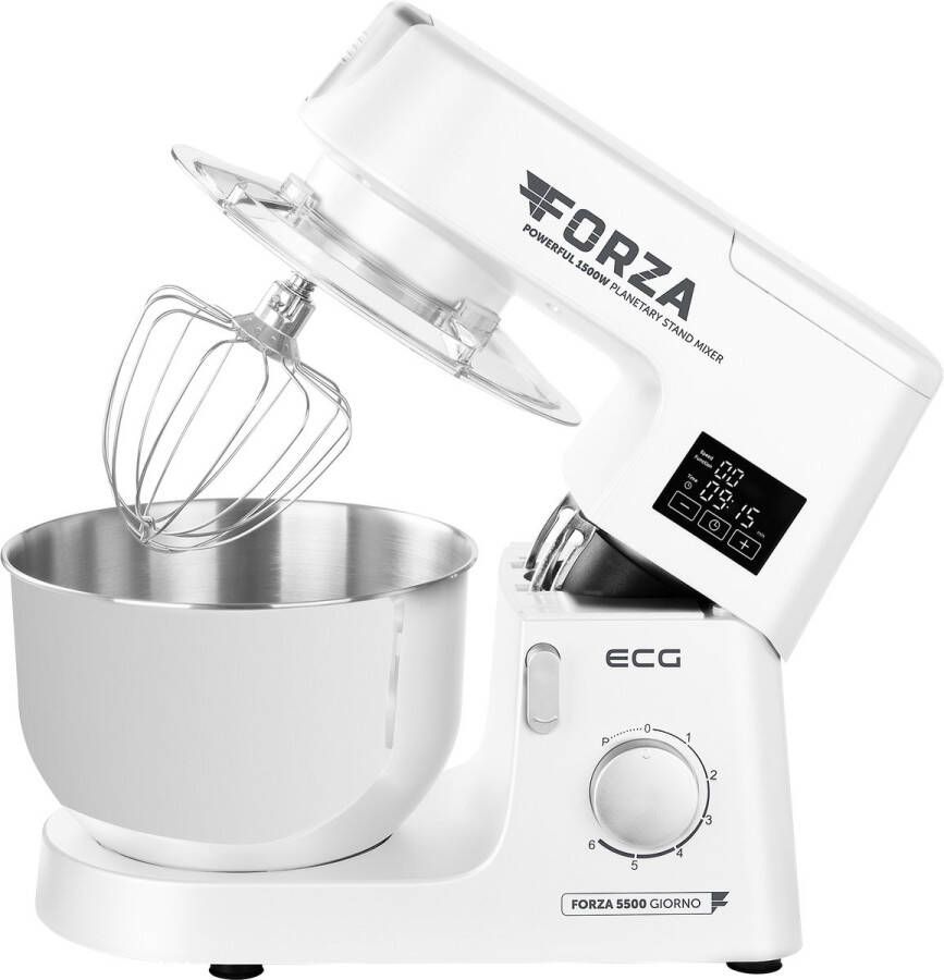 ECG FORZA 5500 Giorno Bianco Keukenmachine 6 5 liter 1500 W
