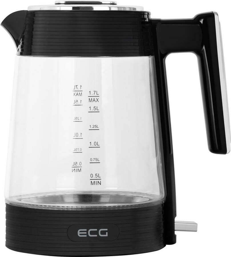 ECG RK 1750 Stripe waterkoker 1 7 l 2200 W Zwart Transparant