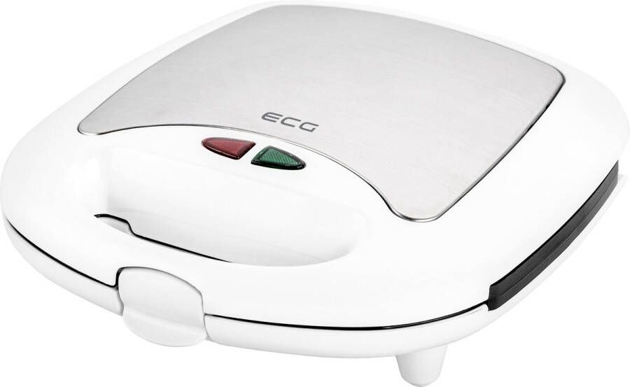 ECG S 399 3in1 White Tosti ijzer – 3 sets verwisselbare platen Tosti apparaat met anti aanbaklaag 700 watt Wit