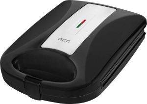 ECG S 4232 Black Tosti ijzer XXL voor 8 driehoekige sandwiches tegelijk – Tosti apparaat met anti aanbaklaag 1200 watt Zwart